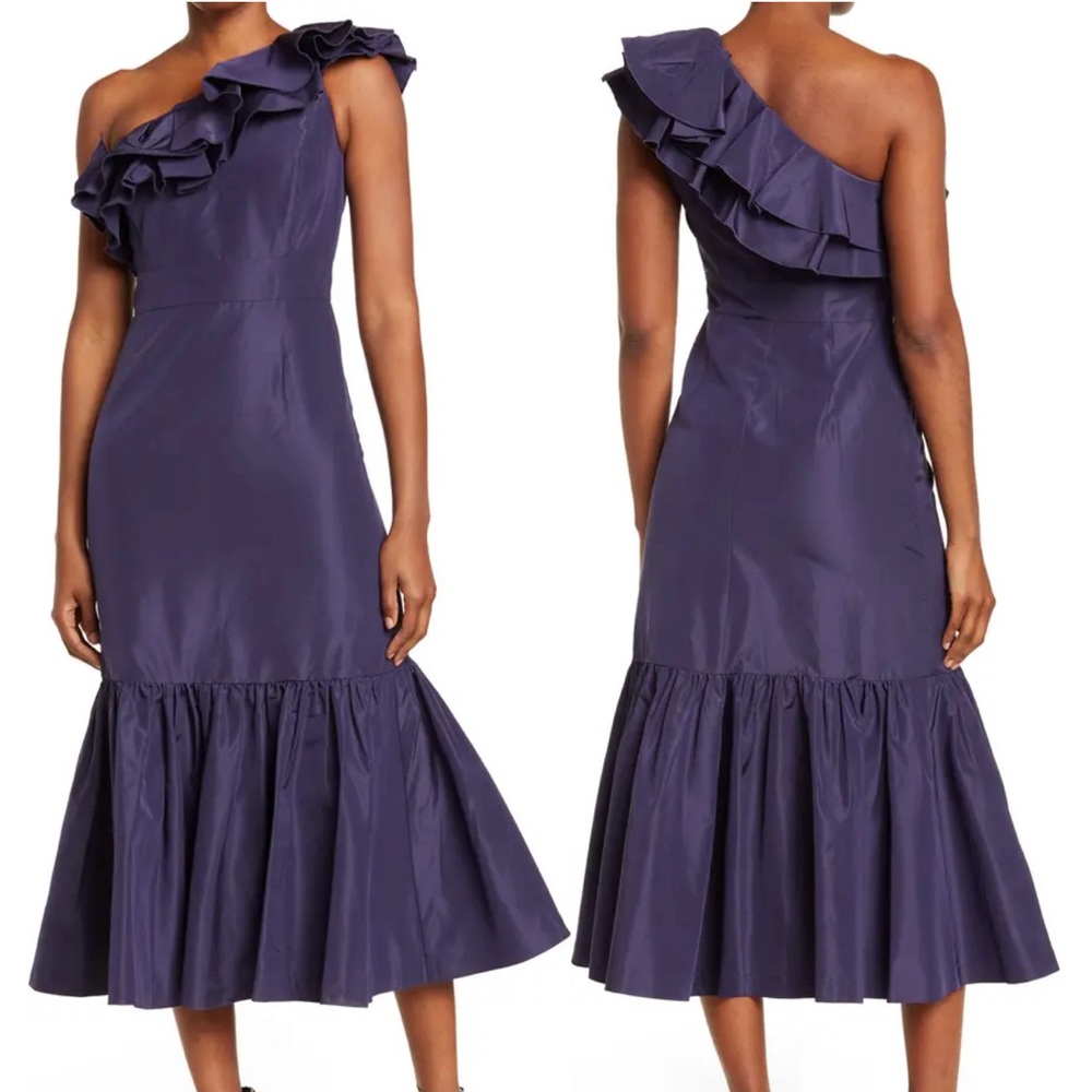 Rebecca Taylor One Shoulder Faille Silk Dress